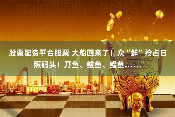 股票配资平台股票 大船回来了！众“鲜”抢占日照码头！刀鱼、鲅鱼、鲳鱼……